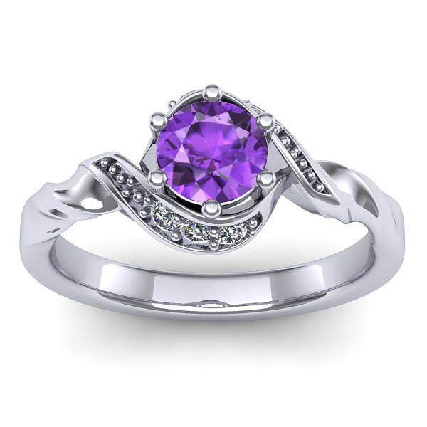 Inel cu ametist rotund