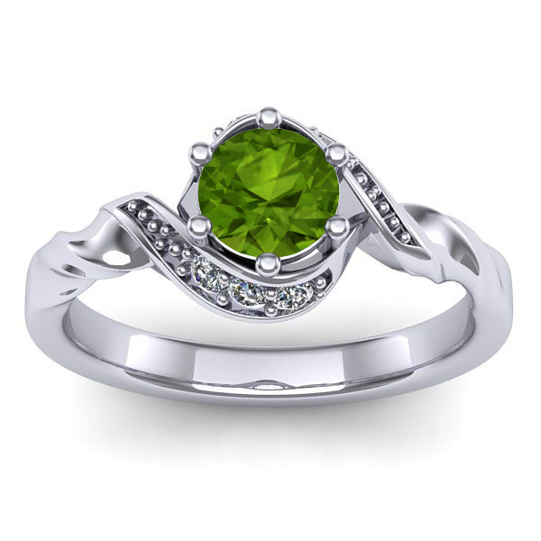 Inel cu peridot rotund