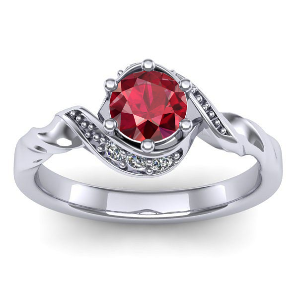 Inel cu rubin rotund