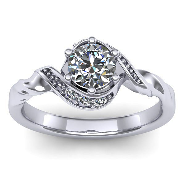 Inel logodna cu safir alb rotund