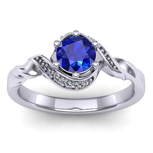 Inel logodna cu safir rotund