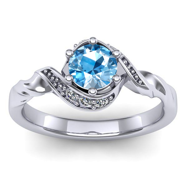 Inel de logodna cu topaz blue rotund