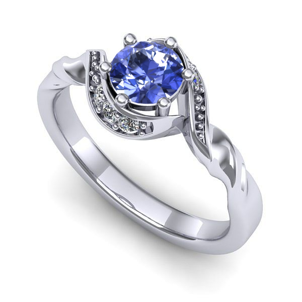 Inel din aur alb cu tanzanit