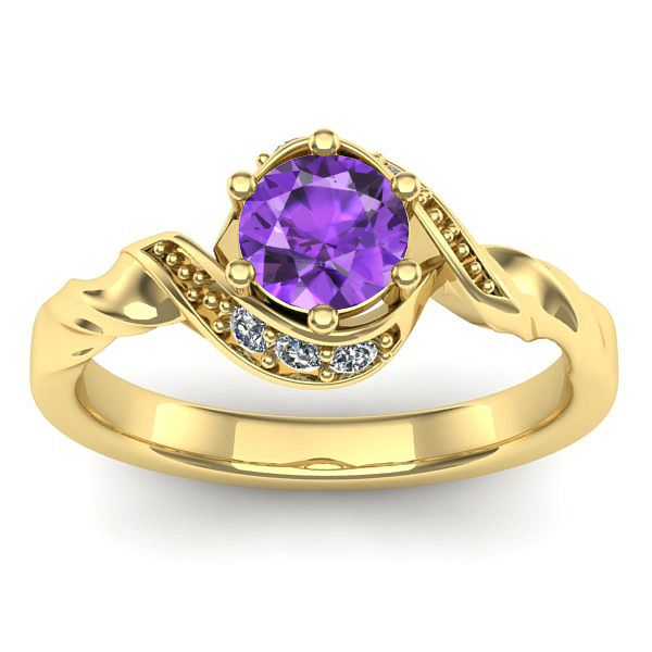 Inel cu ametist rotund