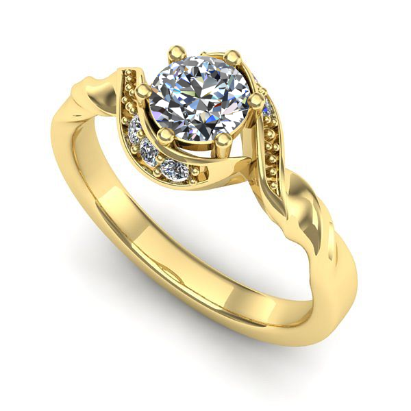 Inel logodna din aur galben cu diamant