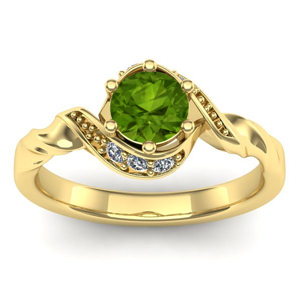Inel de logodna cu peridot rotund
