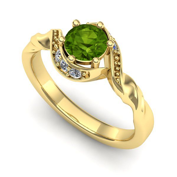 Inel din aur galben cu peridot