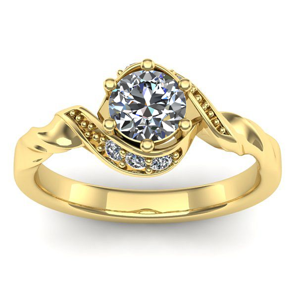 Inel de logodna cu diamant de laborator rotund