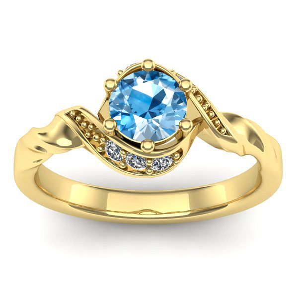 Inel logodna cu topaz blue rotund