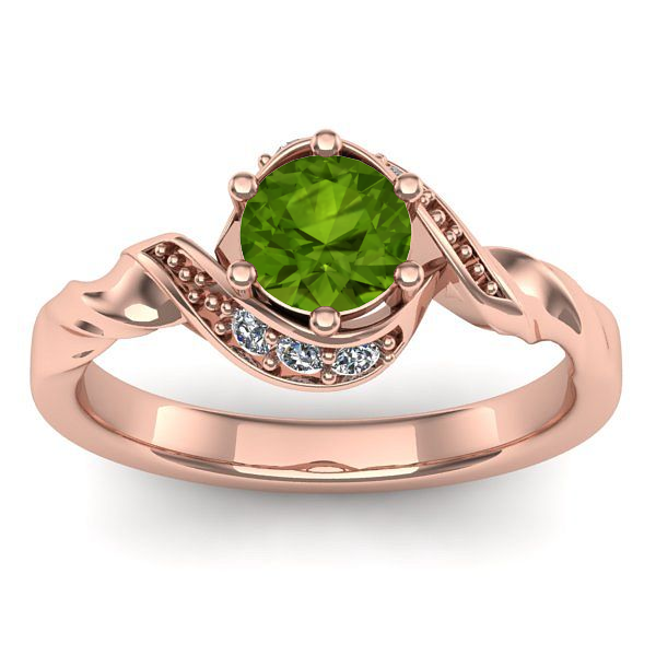 Inel logodna cu peridot rotund