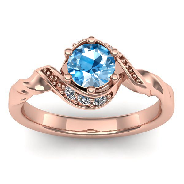 Inel logodna cu topaz blue rotund