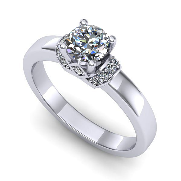 Inel de logodna din aur alb cu diamant