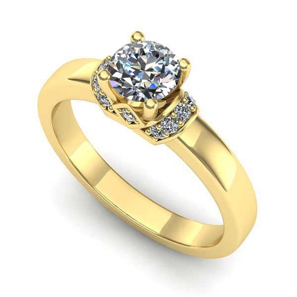 Inel de logodna din aur galben cu diamant