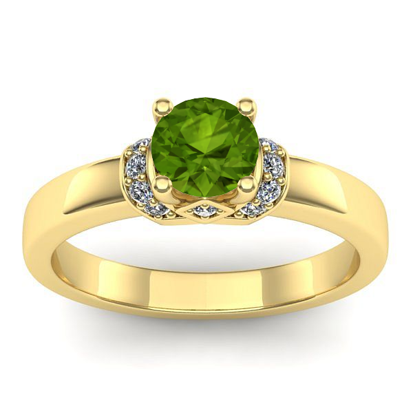 Inel cu peridot rotund