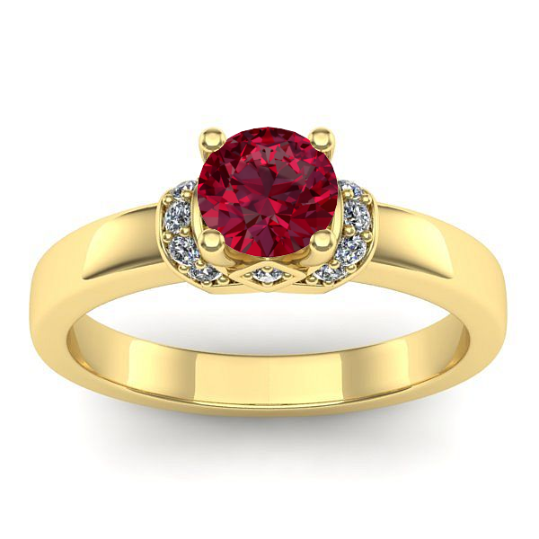 Inel de logodna cu rubin rotund