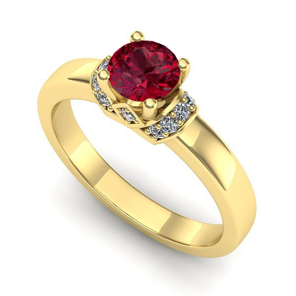 Inel din aur galben cu rubin