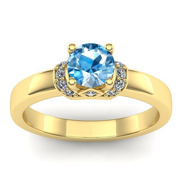 Inel logodna cu topaz blue rotund