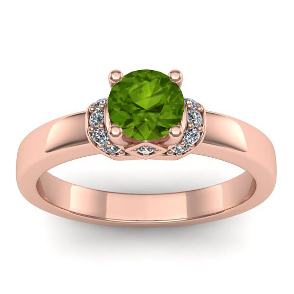 Inel logodna cu peridot rotund