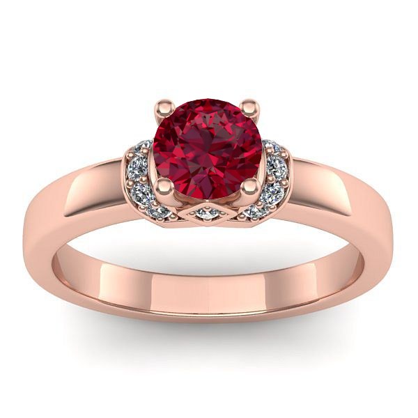 Inel cu rubin rotund