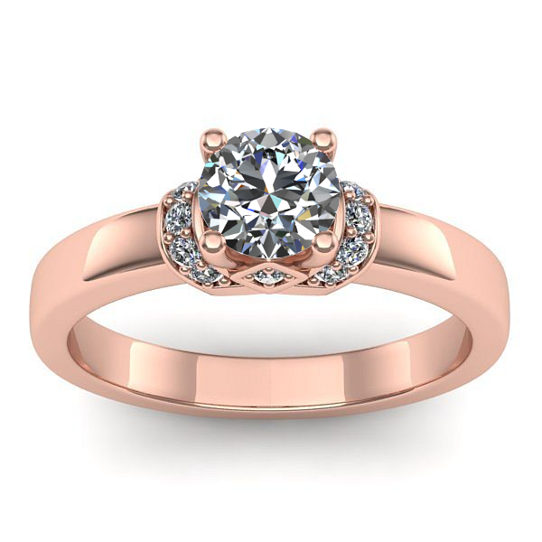 Inel cu safir alb rotund