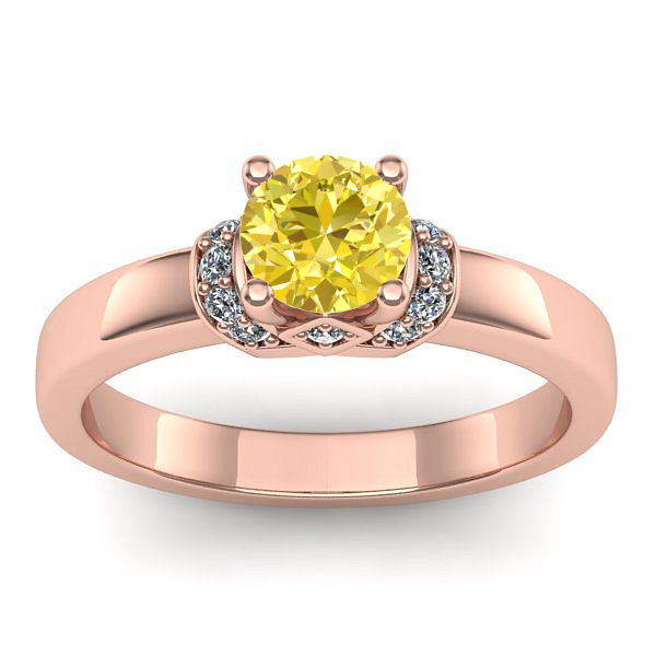 Inel cu safir galben rotund