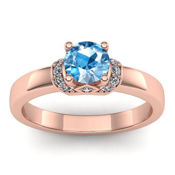 Inel cu topaz blue rotund