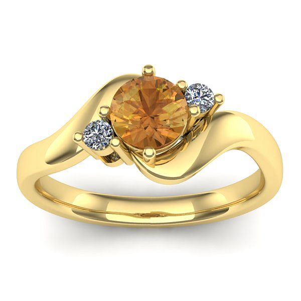 Inel de logodna cu citrin rotund