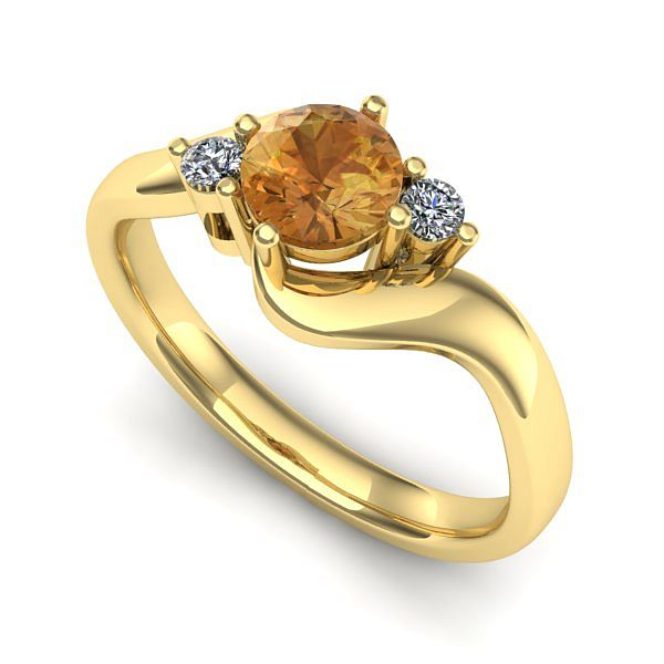 Inel din aur galben cu citrin