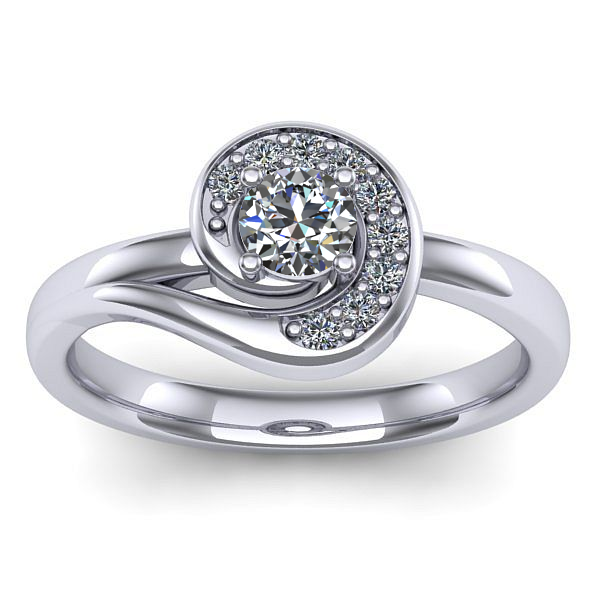 Inel logodna cu diamant rotund