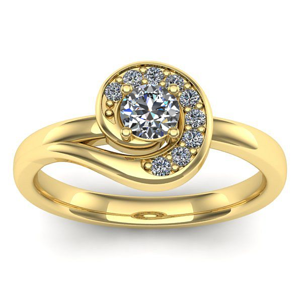 Inel cu diamant rotund