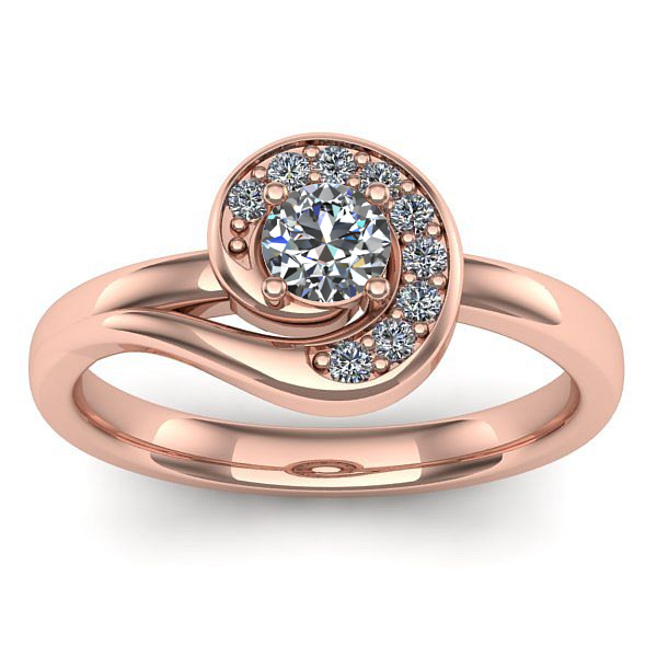 Inel cu diamant rotund