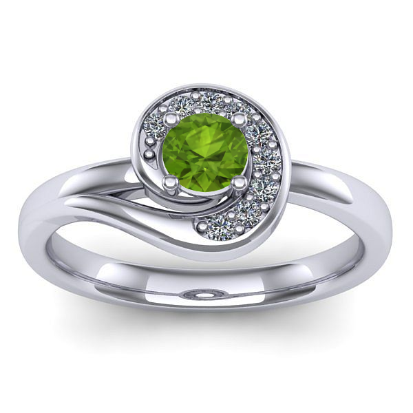 Inel de logodna cu peridot rotund