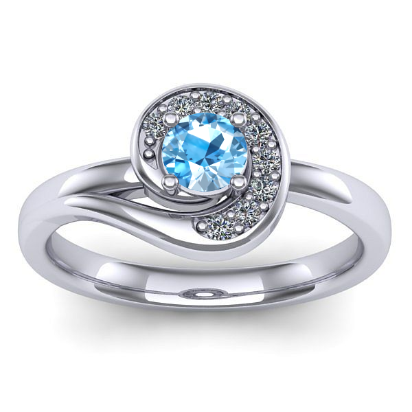 Inel logodna cu topaz blue rotund