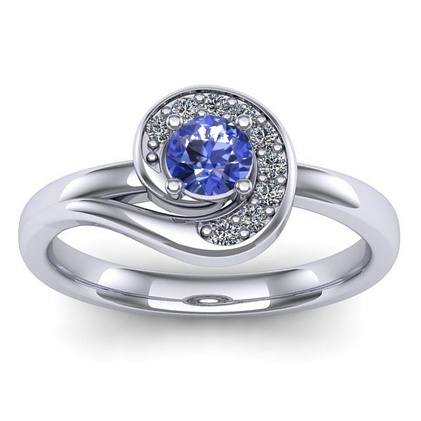 Inel cu tanzanit rotund