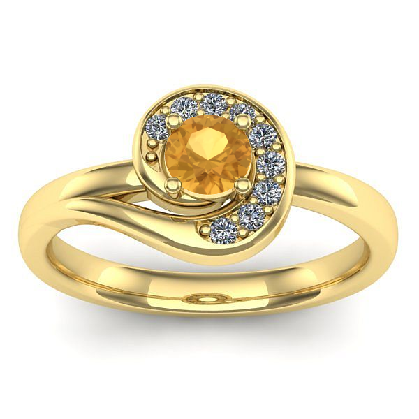 Inel de logodna cu citrin rotund