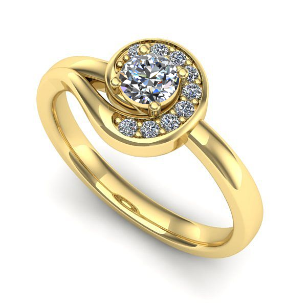 Inel din aur galben cu diamant