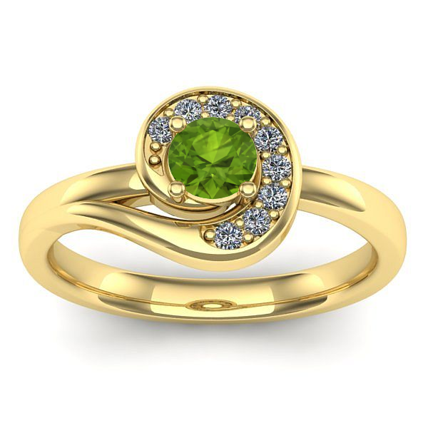 Inel logodna cu peridot rotund