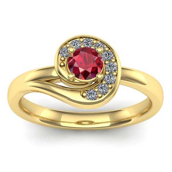 Inel cu rubin rotund