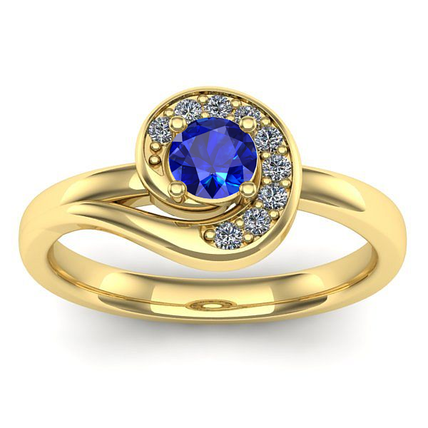 Inel logodna cu safir rotund