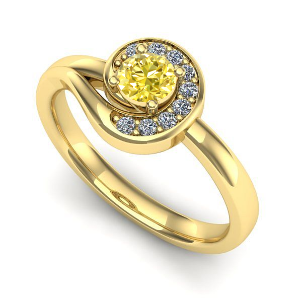 Inel din aur galben cu safir galben