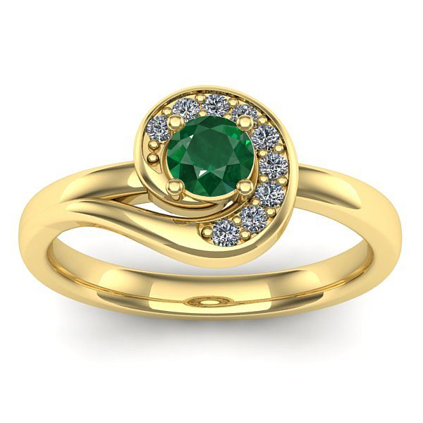 Inel cu smarald rotund