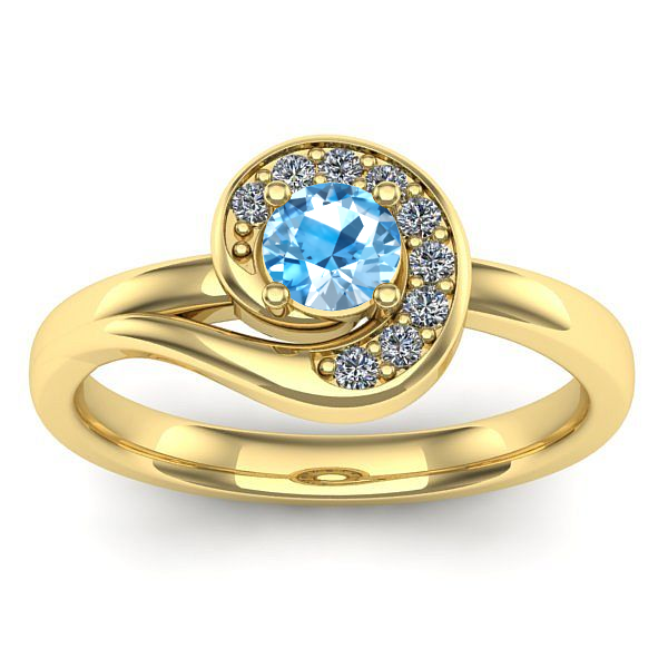 Inel de logodna cu topaz blue rotund
