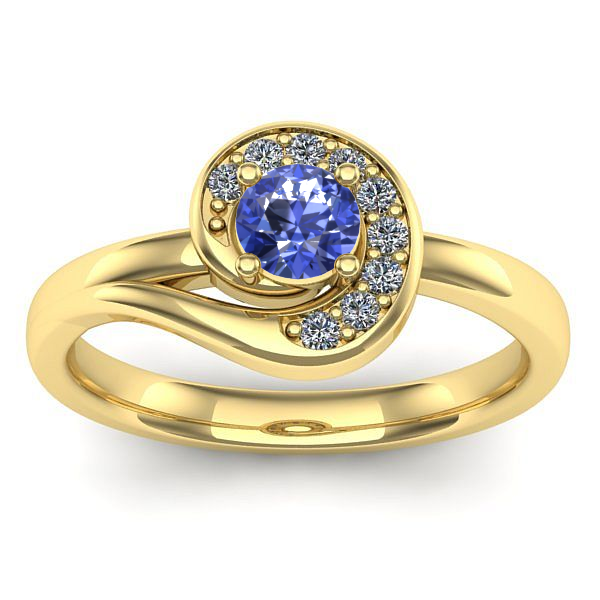 Inel de logodna cu tanzanit rotund