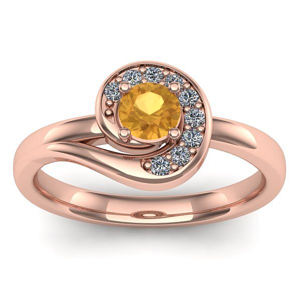 Inel de logodna cu citrin rotund