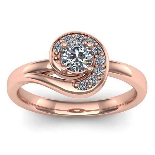 Inel cu diamant rotund