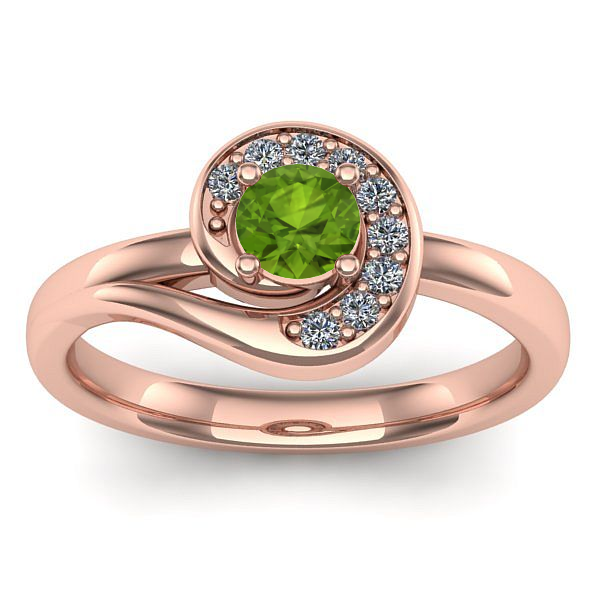Inel de logodna cu peridot rotund