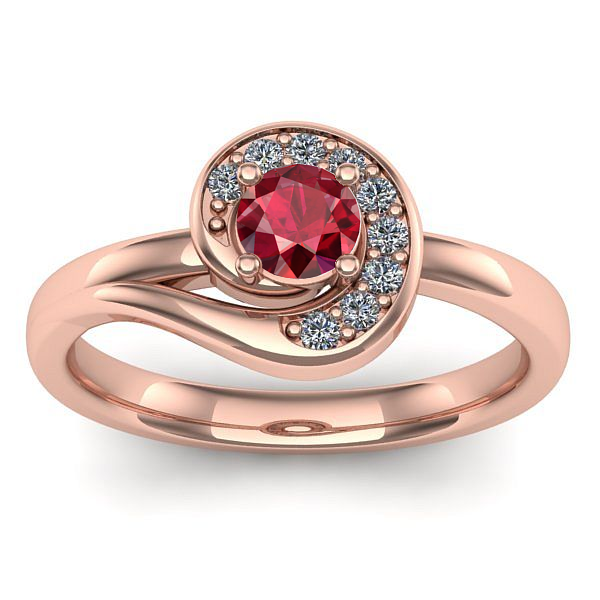 Inel cu rubin rotund