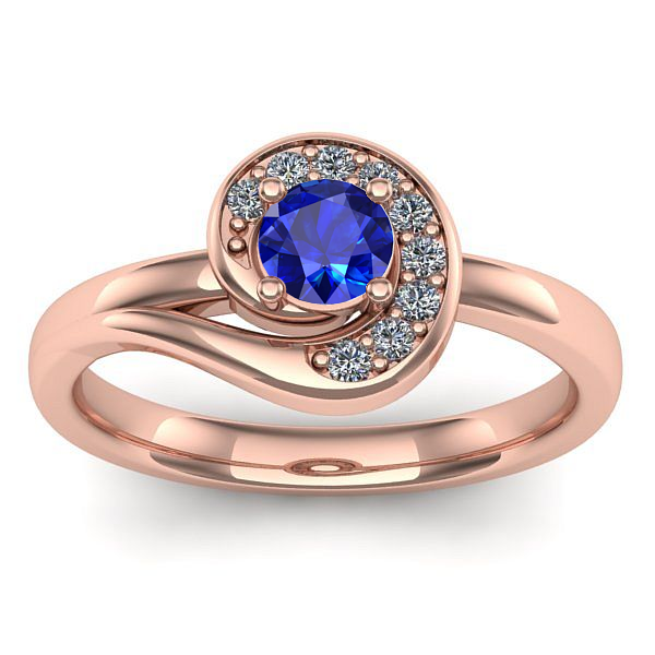 Inel logodna cu safir rotund