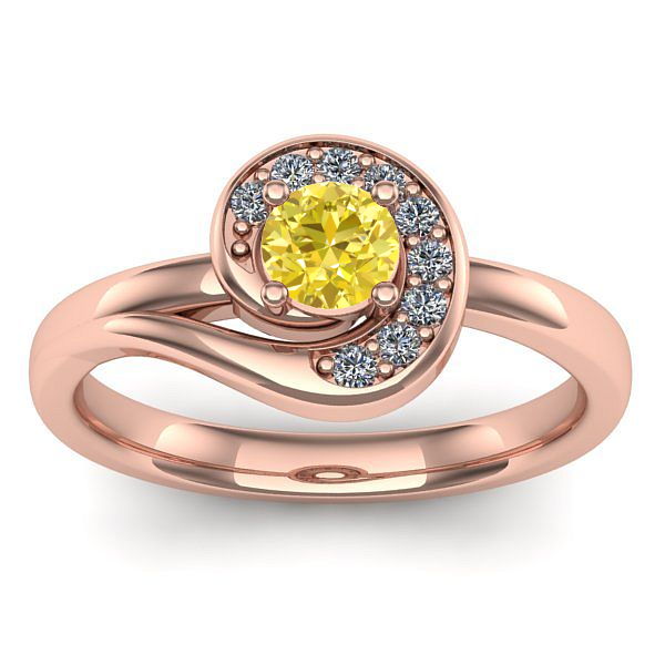 Inel de logodna cu safir galben rotund