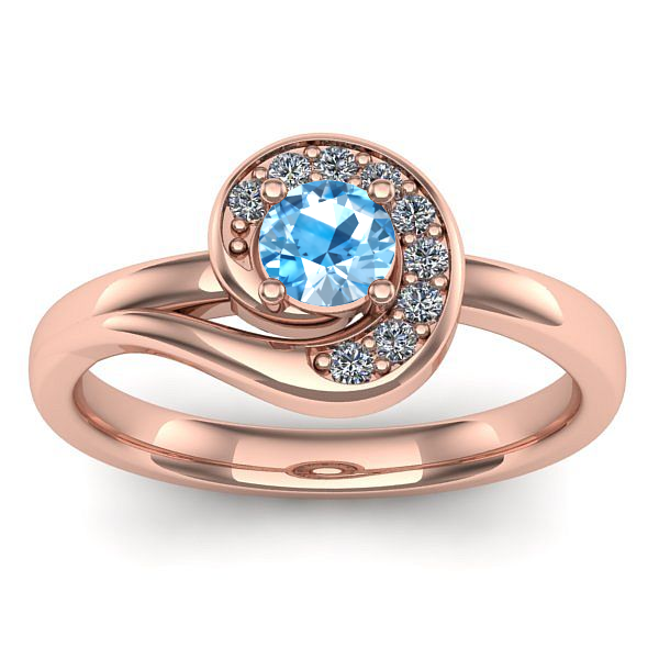 Inel de logodna cu topaz blue rotund
